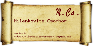Milenkovits Csombor névjegykártya